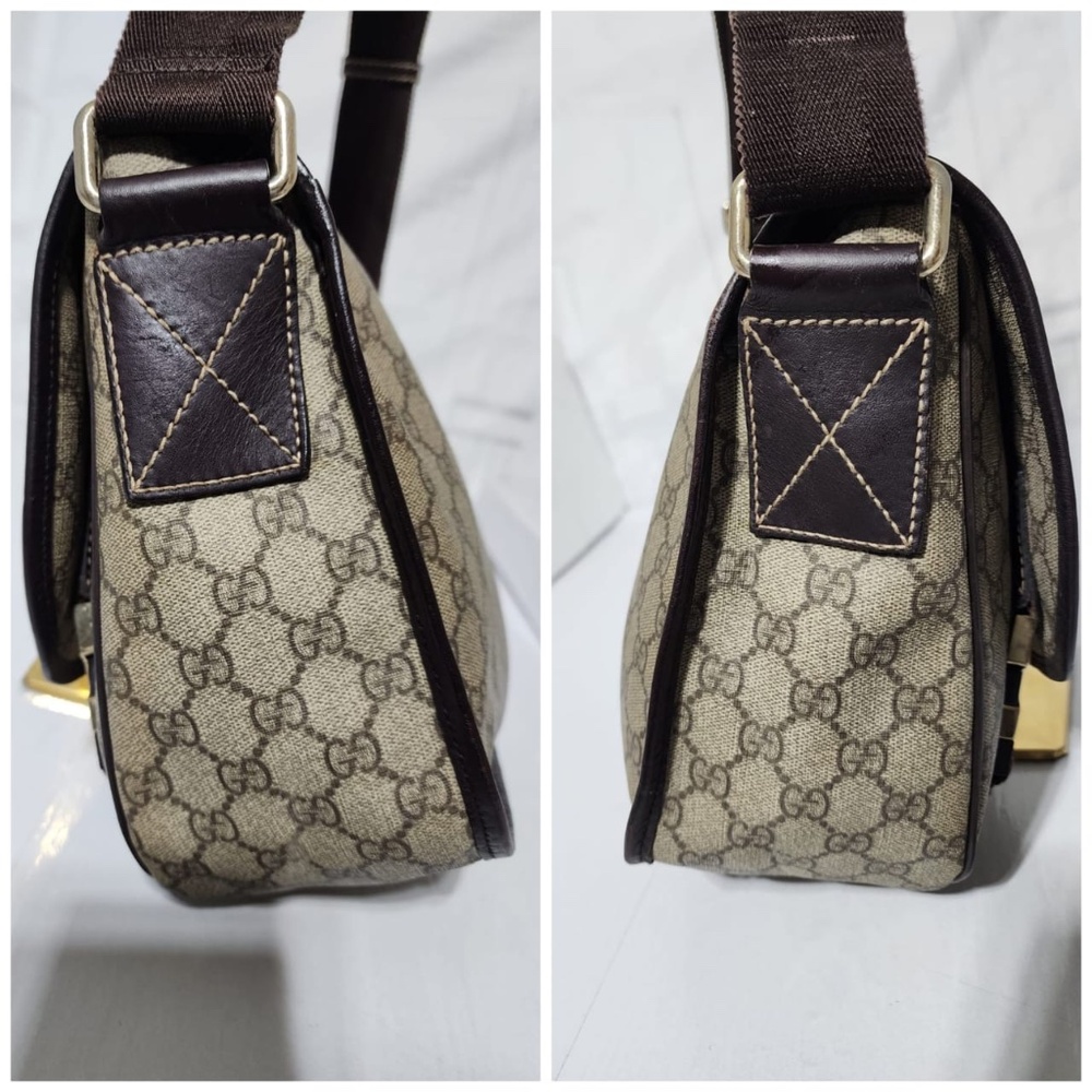 Authentic GUCCI GG Supreme Monogram Coated Canvas Messenger Bag Brown/Beige - Picture 7 of 15